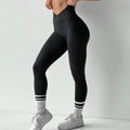 Custom Soft 4 Way Stretch Yoga Pants High V Cut Waist Basics Black Sports Gym Leggings for Women
