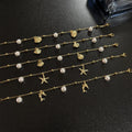 2025 New Designs Sea Series Starfish Dolphin Shell Pearl Stainless Steel 18K Gold Plated Women Anklets