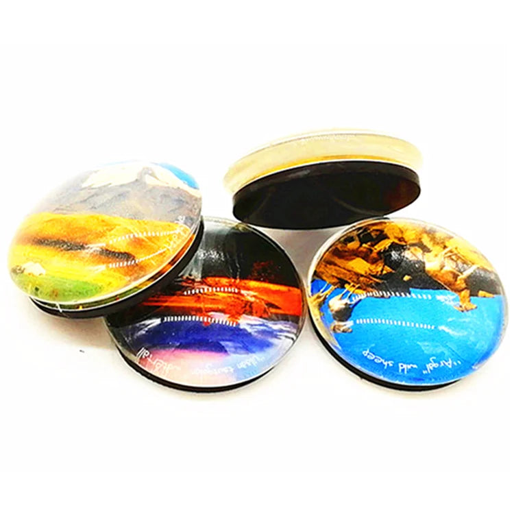 3D Glass Crystal Shape Fridge Magnet Home Decoration Souvenir Custom Eco-friendly Reusable Perfect Picture Printing Waterproof