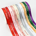 Personalized 20mm Just for You Flower Gift Wrapping Printed Gift Ribbon Satin Ribbon Roll Tape for Decoration