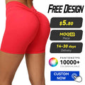 Factory Wholesale Solid High Waist V-Shaped Yoga Shorts Custom Logo Tight-Fitting Four-Way Stretch Quick Drying Scrunch Butt
