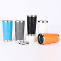 Custom Logo 20oz Stainless Steel Car Cup Simple Double Wall Vacuum Insulation Portable Cup for Double Drink Cold Ice Cup