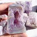 Natural Amethyst Druzy Geode Tower Rare Material Healing Stone Crystal Cluster Point
