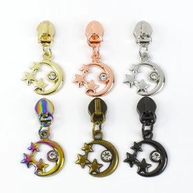Meetee ZT871 5# Garment Luggage Accessories Diy Accessories Moon Star Decoration for Nylon Zip Pull Zipper Slider
