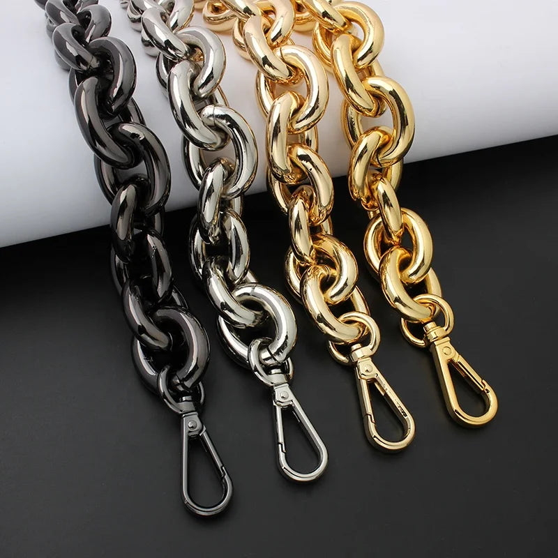 Nolvo World 4 Colors Length Customizable Top Quality Metal Shoulder Handbag Strap Replacement Handle Chain with Hook