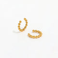 JOOLIM High End 18K Gold Plated Bead Cuff Earring Jewelry Stainless Steel Earrings Trendy Women's Hoop Earrings Geometric 11mm MegaBDM