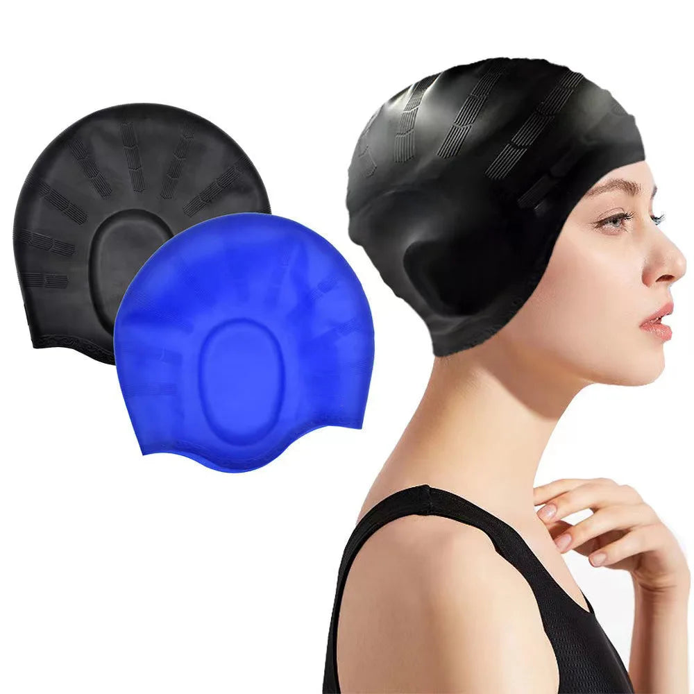 GD Top Grade 70g Silicone Printed Swim Cap with Ear Protection Waterproof Customizable Color & Logo Women CP-8 China