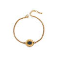 Black Color Natural Stones 18k Real Gold Plated Coin Pendant Women Bracelets No Fading Fashion Jewelry