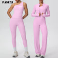 PASUXI High Quality Yoga Sets Flared Leggings Seamless Gym Running Bra Workout Activewear Fitness Suits for Women