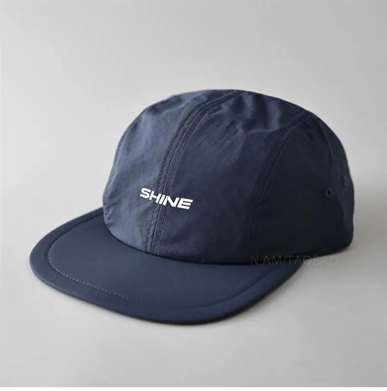 OEM Wholesale Custom 4 Panel  Nylon Polyester Camp Caps Custom 3D Embroidery Logo Sport Running Hat for Men Women