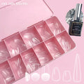 500Pcs Box 3XL No C XXL Coffin Nail Tips Straight ABS Custom Logo Clear Easy French Clear C Curve Coffin XXL Nail Tips