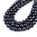 Genuine Faceted Black Onyx Loose Bead Strand for DIY Jewelry Making 6mm 8mm 38cm 15"