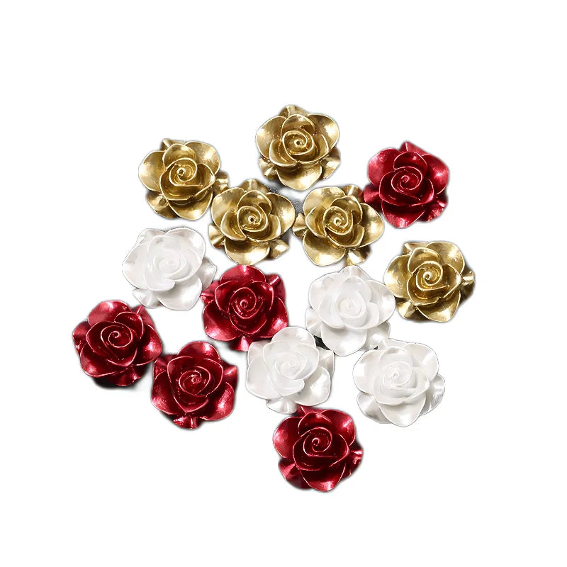 Resin Rose Flower Cabochon 12mm 20mm 100pcs Hair Pin Ornament Fashion Earring Necklace Accessory Supplier
