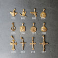 Hiphop Simple Pendants Fashion 18k Gold Plated Cross Charm DIY Jewelry Stainless Steel Pendants With Twist Chain Necklace MegaBDM