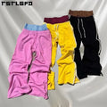 Custom Side Stripe Sweatpants Men Heavyweight Cotton Baggy Sports Jogger Flare Sweats Pants Loose Men's Casual Track Pants Flat