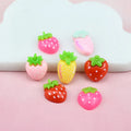 Cartoon Resin Strawberry Flat Back Resin Charms Cabochons for Slime Handmade DIY Mobile Phone Kids Hair Craft Decor