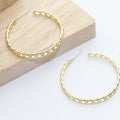 New Classic Simple Design Gold Plated  Rounded Tube Chunky Hoop Earrings Jewelry for Women Ladies