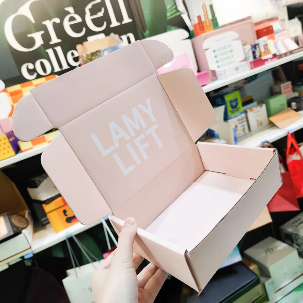 Wholesale Corrugated Cardboard Mailer Clothes pink Paper Boxes for Packaging