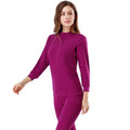 Wholesale Ladies Long Johns Thermal Underwear Inner Wear Pajamas 2pcs Set Including Top and Bottom