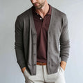 Classic Men's Merino Wool Button-Down Cardigan Versatile Knitwear with Front Buttons for Layering