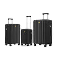 PC Zipper Suitcase Foreign Trade Sets Three Sets of Four-pull Rod Sinking Hand Handle Color Matching Explosion-proof Luggage