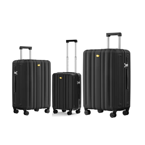 PC Zipper Suitcase Foreign Trade Sets Three Sets of Four-pull Rod Sinking Hand Handle Color Matching Explosion-proof Luggage