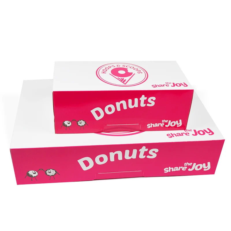 Hot Selling Food Grade Foldable White Card Custom Donuts Packaging Boxes with Custom logo Printing
