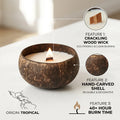 Natural Bulk Wood Wick Coconut Shell Candle Aromatherapy Scented Decorative Candle Eco Friendly Handmade Coconut Shell Container MegaBDM