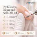 Professional Polish Rotary Burr Files Tools Clean Diamond Tungsten Nail Cuticle Drill Bit