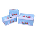 3-Piece Food Grade Tin Box Window Empty Watercolor Metal Box Tins Cookie Tin Containers Metal Packaging With Lid