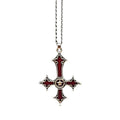 Punk Blood Red Gothic Inverted Cross Pendant Necklace