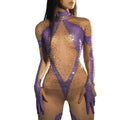 Fashion Photoshoot Exotic Dancer Clothes Female Rompers Spandex Leotard One Piece Bodysuits Women Night Club Rhinestone Jumpsuit