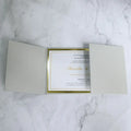 Quilt Pattern Embossed Wedding Invitation with Gold Foil Hardcover clear Acrylic Wedding Cards