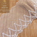 Small Flower Embroidered Gauze Lace Water-Soluble Tulle with Beads for Wedding Decorations Dress Accessories Featuring Roses MegaBDM
