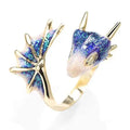 AA016332 Wholesale Jewelry Alloy Glitter Enamel Dragon Cuff Ring