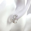 925 Sterling Silver Cubic Zirconia CZ Hoop Earring Rhodium Plated Clip-On Earrings for Women for Anniversary Party Gift