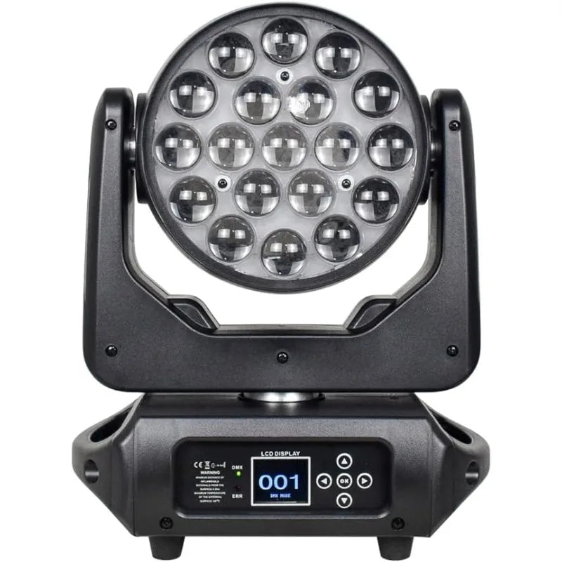 Four-in-One Focusing Shake Head RGBW LED Moving Light DMX512 Control for Music Festival Wedding Disco Stage Lighting