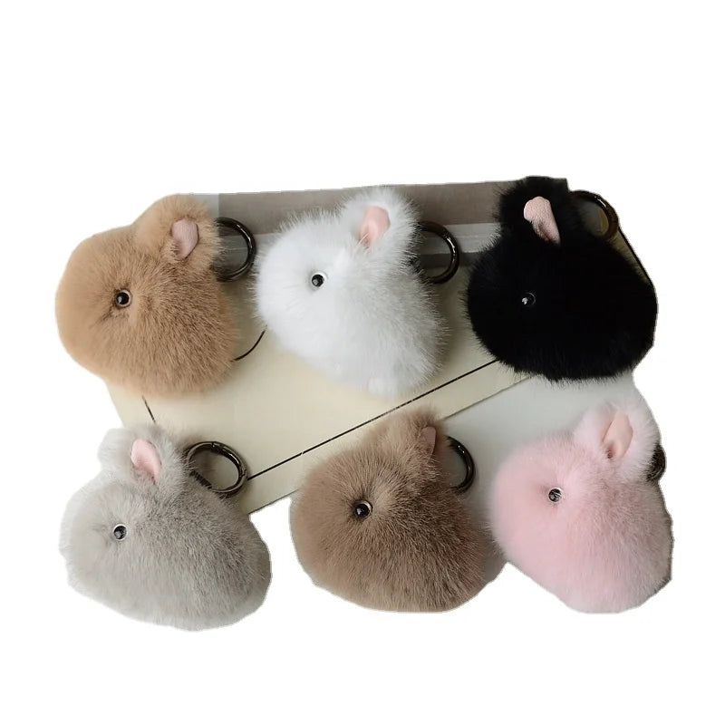 Plush Toys Rabbit Keychains Cute Cartoon Bunny Stuffed Animal Toys Key Chains Kids Bag Plush Doll Keyring Plushie Bunny Keychain