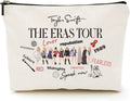 Women's Portable Makeup Storage Organizer Linen Cosmetic Bag with Zipper Closure Music Lovers Inspired Album Design for Travel