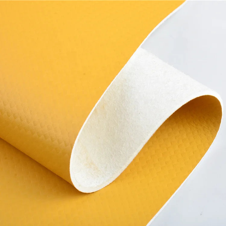 Dongguan China's Colourful Squared Grain Embossed PU Artificial Leather with Flocking Back for Sofa Bag Garment Football Use