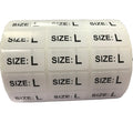 Custom Logo Self Adhesive Sticker Label Customized Shape Clothing Size Tags Black Stickers for Garment