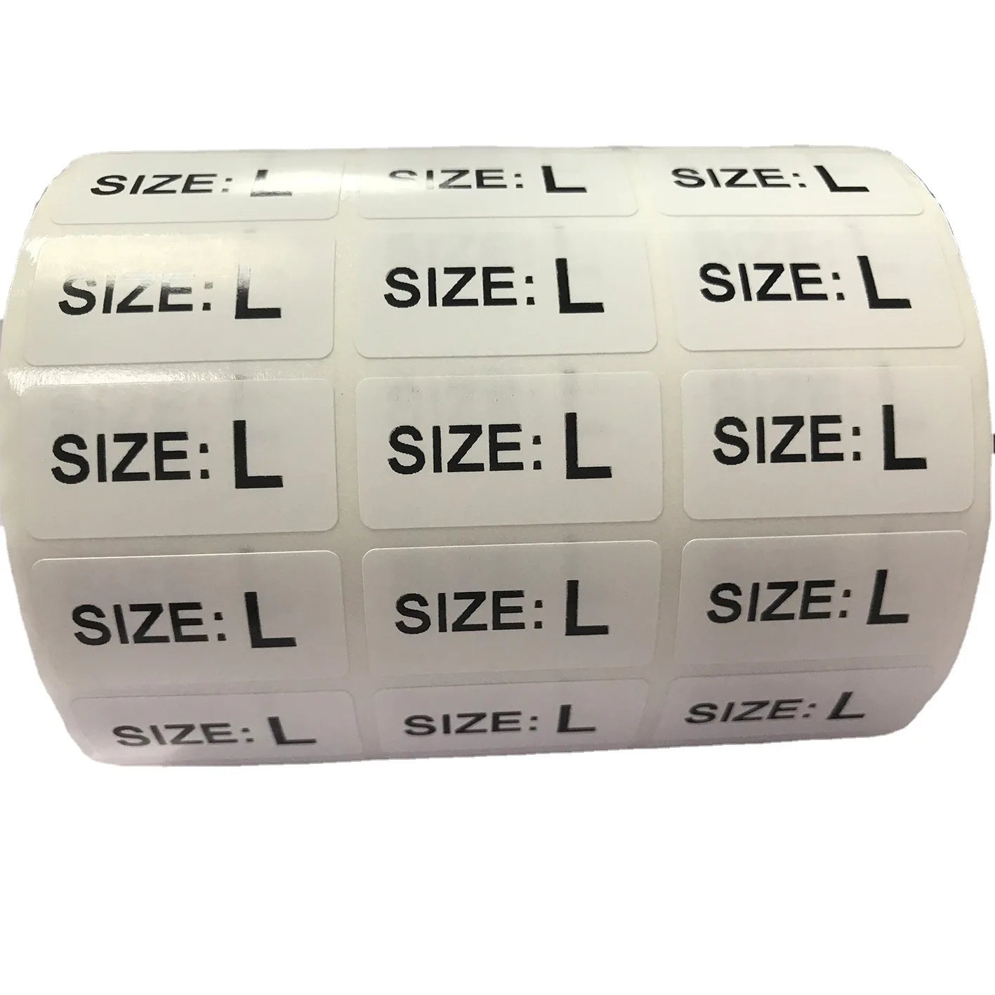 Custom Logo Self Adhesive Sticker Label Customized Shape Clothing Size Tags Black Stickers for Garment