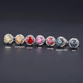 S35A Abiding 0.5CT 5MM Multiple Color Moissanite Cz Halo Pure 925 Silver Flower Cluster Earrings Jewelry