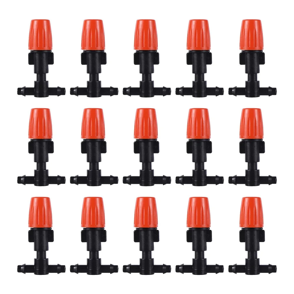 4mm Garden Irrigation Adjustable Orange Watering Cooling Sprinkler Atomizing Nozzle With Tee Connector
