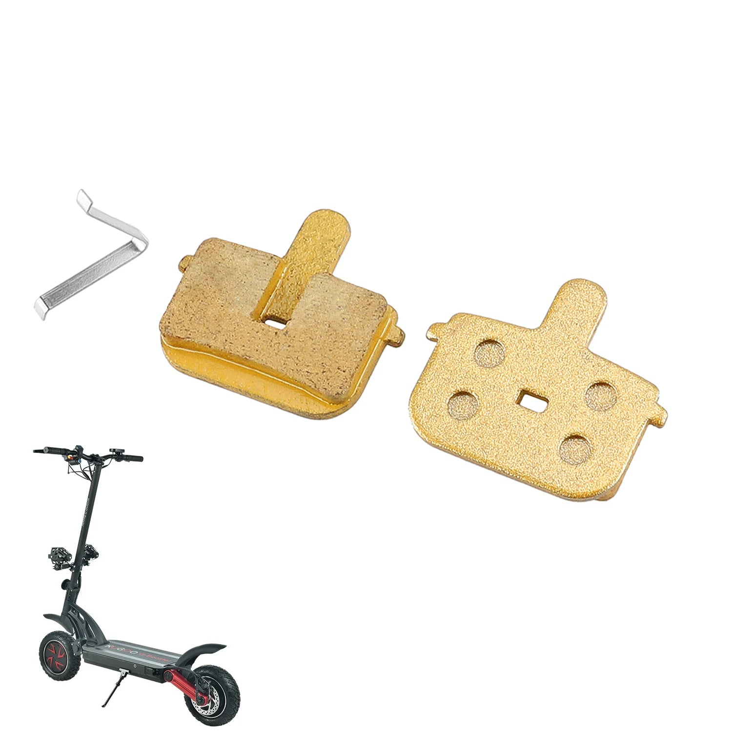 TONGLI Yellow Copper Full-metallic Disc Brake Pads for Kugoo G-Booster Electric Scooter BMX Use
