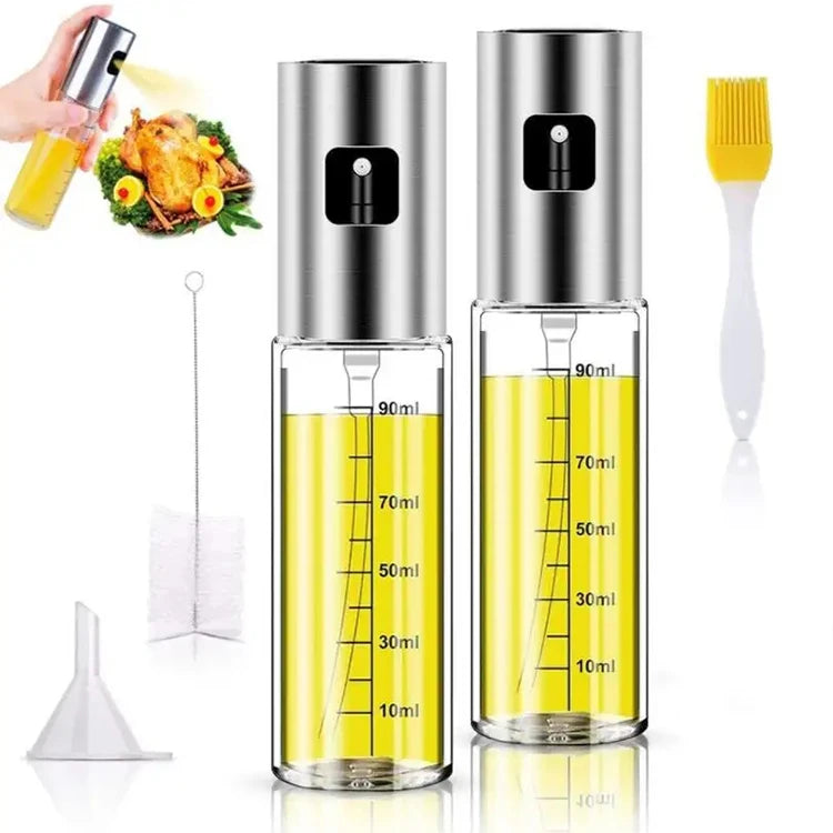 5-Piece Set Baking Cooking BBQ Stainless Steel Food Glass Bottle Brush Funnel Silicone Sweep Kitchen Tool Set Oil Sprayer