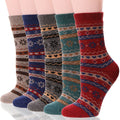 Winter Warm Thick Cashmere SocksThermal Cosy Crew Cabin Ladies Work Soft Hiking Gift Socks for Cold Weather 5 Pack