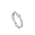 Simple Versatile 925 Sterling Silver Geometric Eternity Ring Forever Infinite Love Gemstone Ring for Romantic for Parties