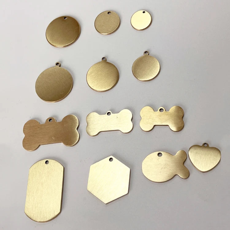 Wholesale Pet Id Tag Blank Brass Sublimation Custom Logo Bone Dog Tag
