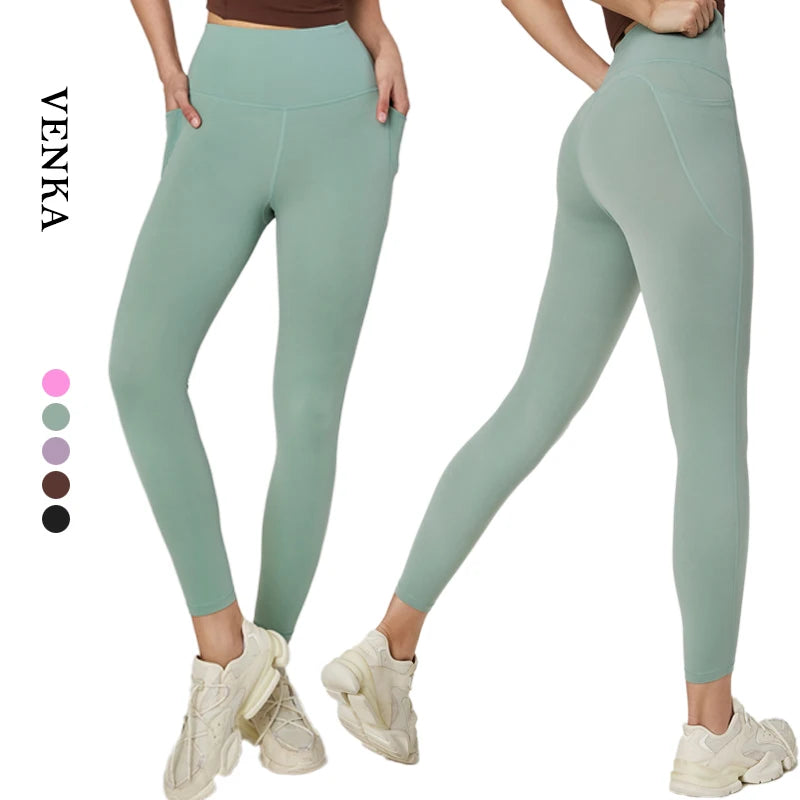 Hot Selling Women's Gym Running Workout Yoga Leggings Lightweight High Stretch Butt Lift Quick Drying Pockets Girls' Fitness